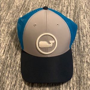 Vineyard Vines Whale trucker hat, blue, gray